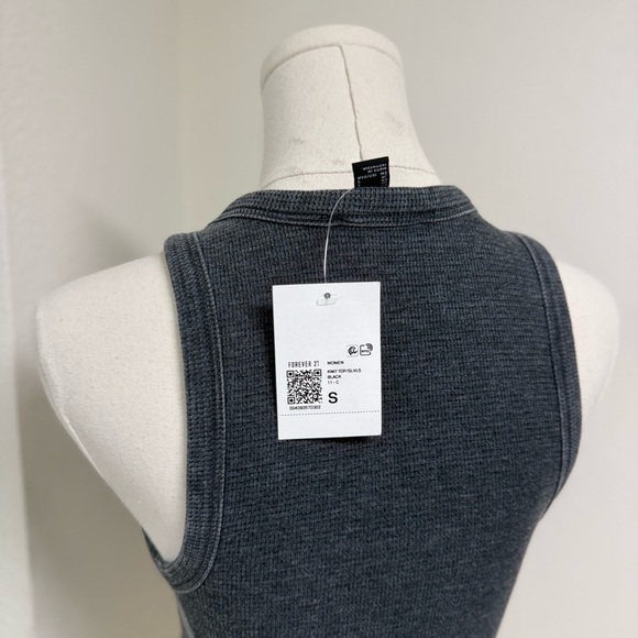 NWT Forever 21 Black Dark Gray Black Tank Top Women’s Size Small - Picture 7 of 8